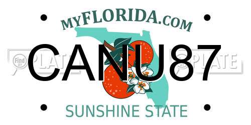 CANU87 Florida License Plate