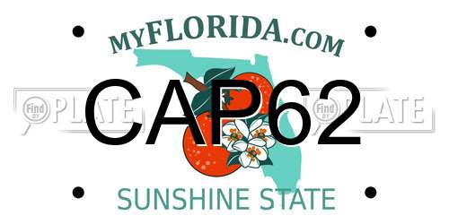 CAP62 Florida License Plate
