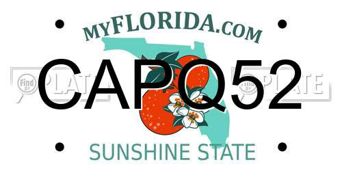 CAPQ52 Florida License Plate