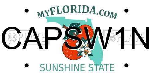 CAPSW1N Florida License Plate