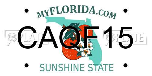 CAQF15 Florida License Plate