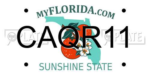 CAQR11 Florida License Plate