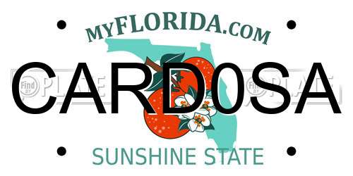 CARD0SA Florida License Plate