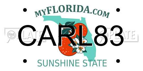 CARL83 Florida License Plate
