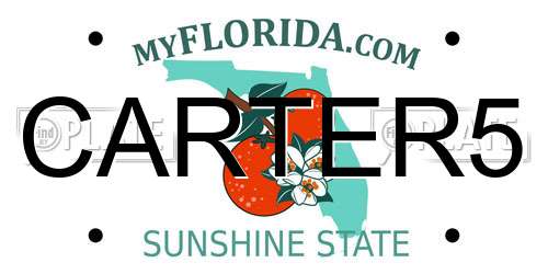 CARTER5 Florida License Plate
