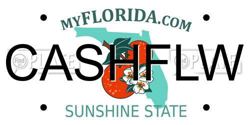CASHFLW Florida License Plate