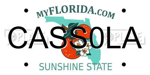 CASS0LA Florida License Plate