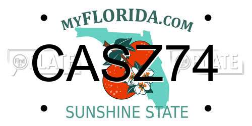 CASZ74 Florida License Plate