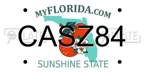 CASZ84 Florida License Plate