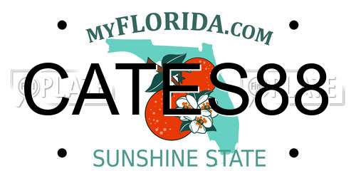 CATES88 Florida License Plate