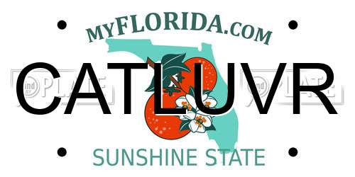 CATLUVR Florida License Plate
