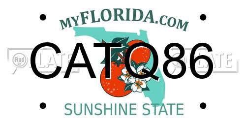 CATQ86 Florida License Plate