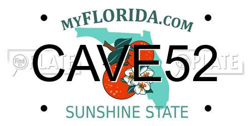 CAVE52 Florida License Plate