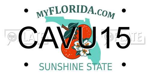 CAVU15 Florida License Plate