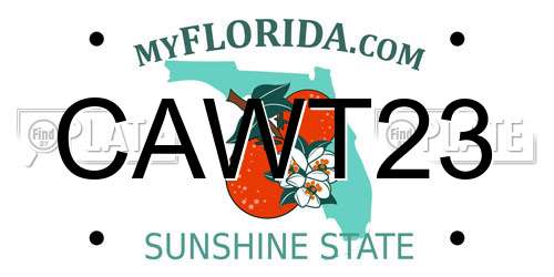 CAWT23 Florida License Plate