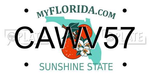 CAWV57 Florida License Plate
