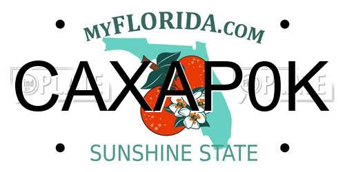 CAXAP0K Florida License Plate