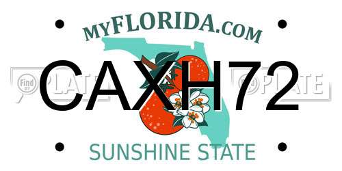 CAXH72 Florida License Plate