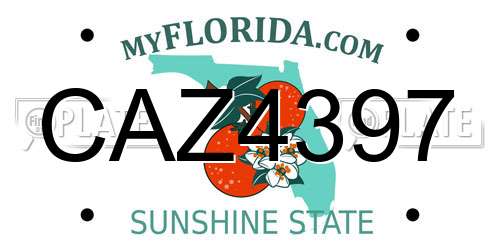 CAZ4397 Florida License Plate