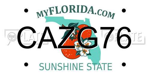 CAZG76 Florida License Plate