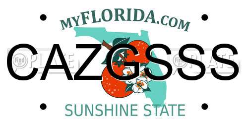 CAZGSSS Florida License Plate