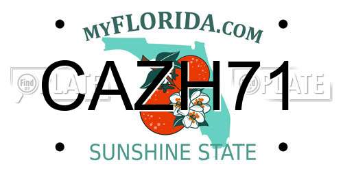CAZH71 Florida License Plate