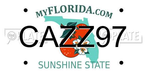 CAZZ97 Florida License Plate