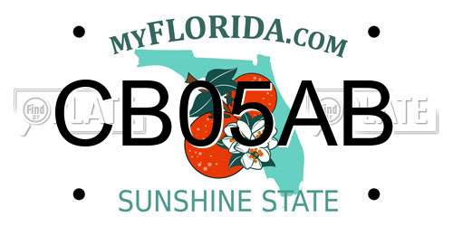 CB05AB Florida License Plate