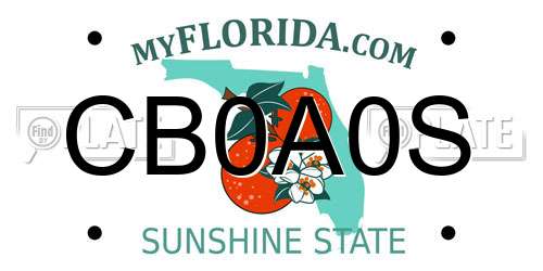 CB0A0S Florida License Plate