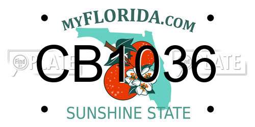 CB1036 Florida License Plate