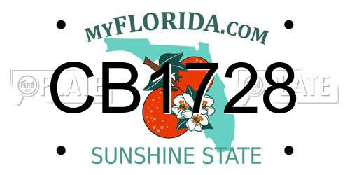 CB1728 Florida License Plate