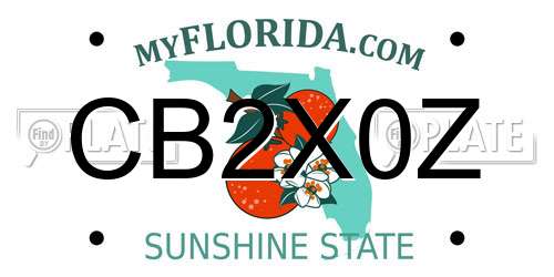 CB2X0Z Florida License Plate