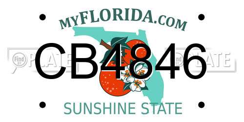 CB4846 Florida License Plate
