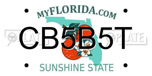 CB5B5T Florida License Plate