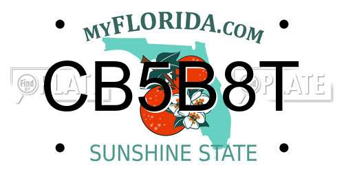 CB5B8T Florida License Plate