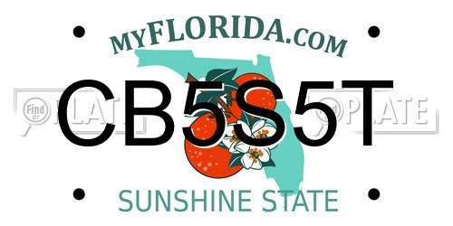 CB5S5T Florida License Plate