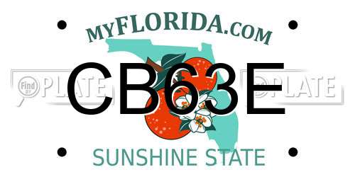 CB63E Florida License Plate