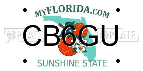 CB6GU Florida License Plate