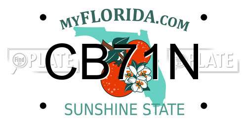 CB71N Florida License Plate
