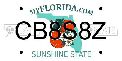 CB8S8Z Florida License Plate