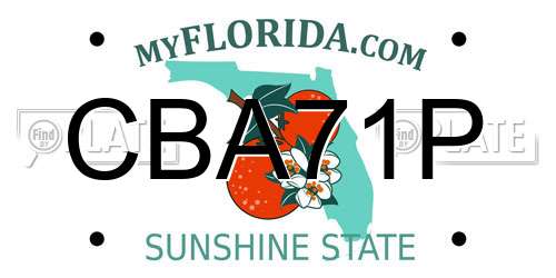 CBA71P Florida License Plate