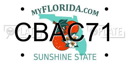 CBAC71 Florida License Plate