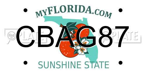 CBAG87 Florida License Plate