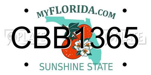 CBB1365 Florida License Plate