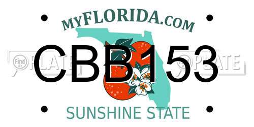 CBB153 Florida License Plate