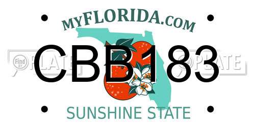 CBB183 Florida License Plate