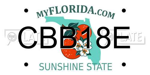 CBB18E Florida License Plate