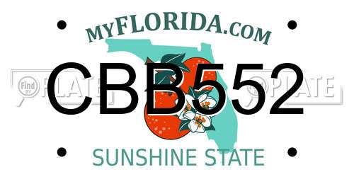 CBB552 Florida License Plate
