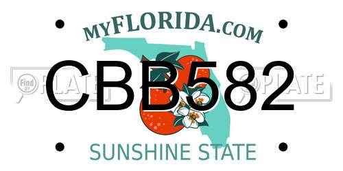 CBB582 Florida License Plate