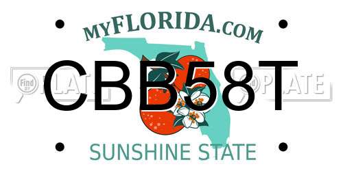 CBB58T Florida License Plate